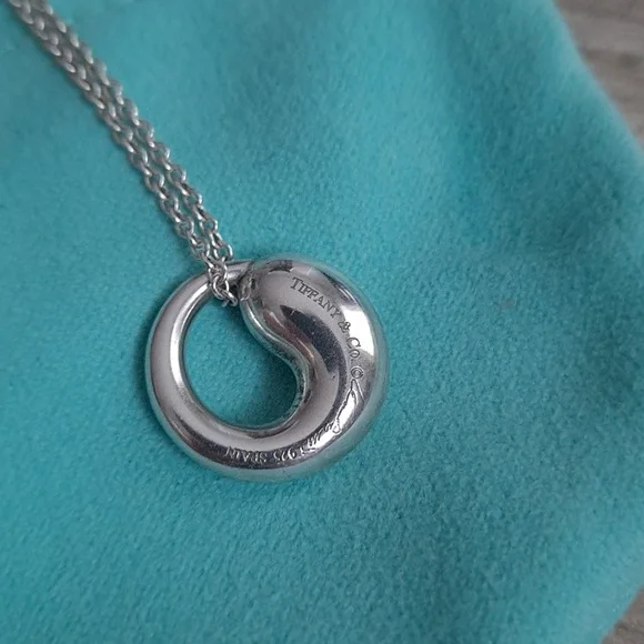Authentic Elsa Peretti Eternal Circle Pendant Necklace